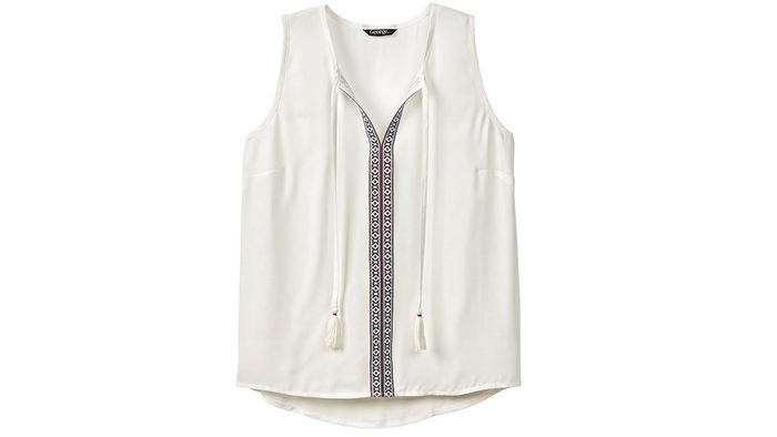 embroidery fashion tunic in white with tassles