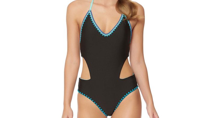 Side cut-out black one-piece