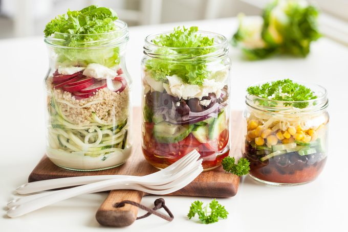 healthy eating rules - salad in a jar 