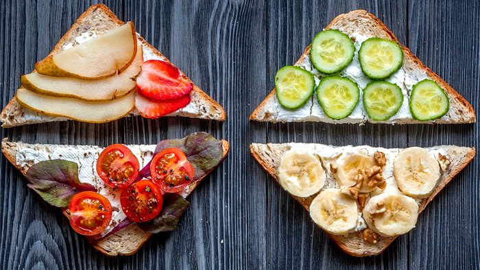 ballerinas eat snacks, assorted tostadas