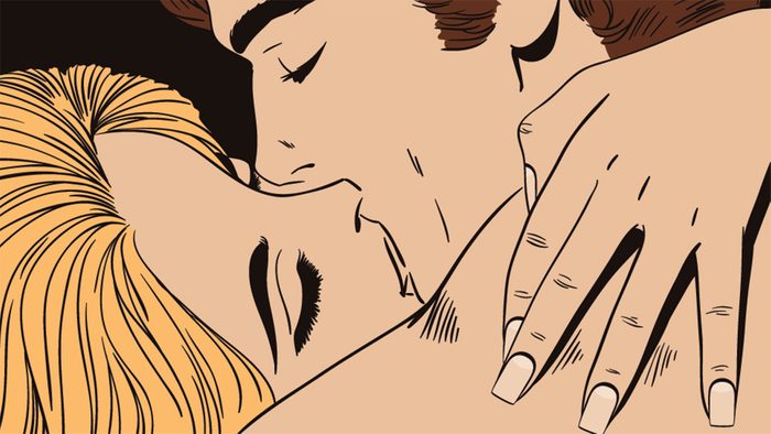 sex and heart health oxytocin, a couple kissing