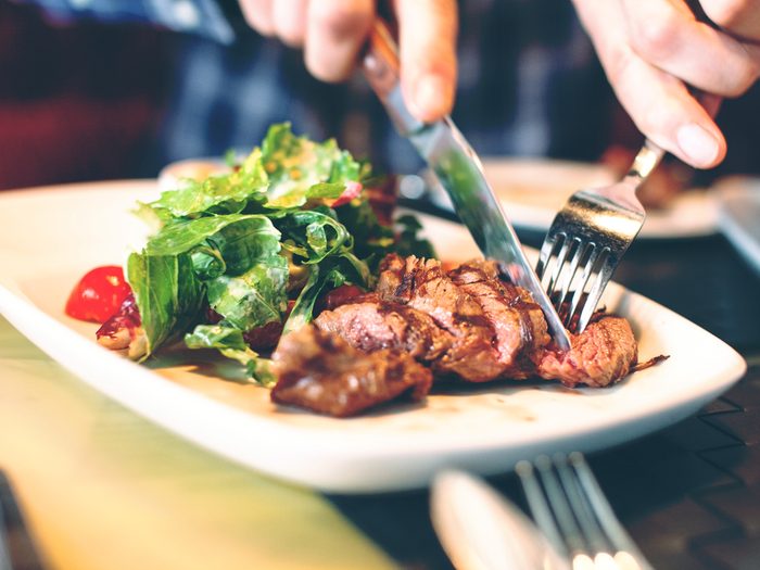 Eating measured amounts of meat can help reduce bloating
