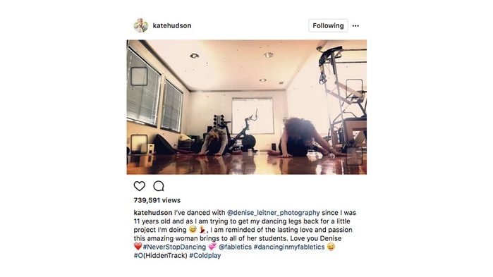 Kate Hudson Fitness Routine, Kate Hudson doing a dance routine