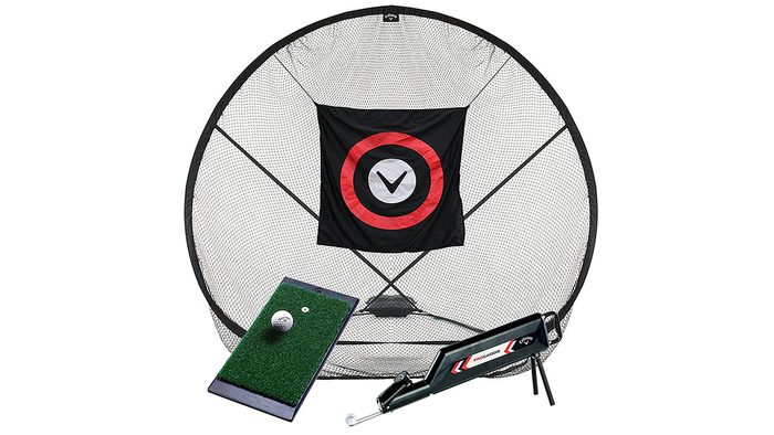 active dad father's day gift, a practice golf kit with net and turf