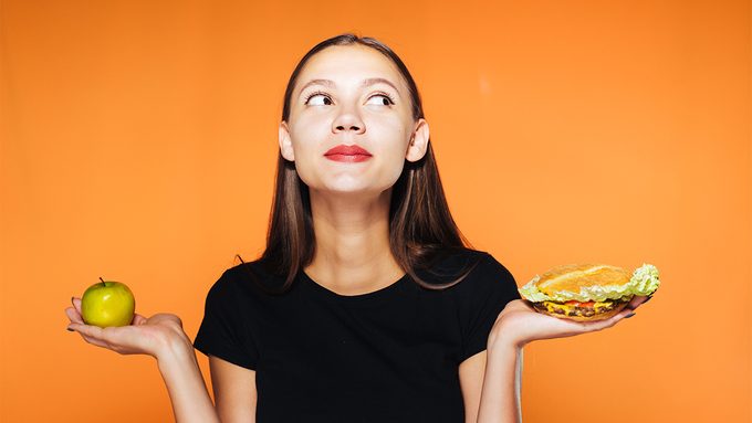 cravings, woman trying make healthy food choices