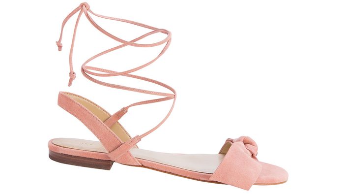 how to wear millennial pink, ann taylor tie-up sandal