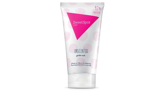 vaginal dryness products, a tube of unscented ph-neutral shower gel