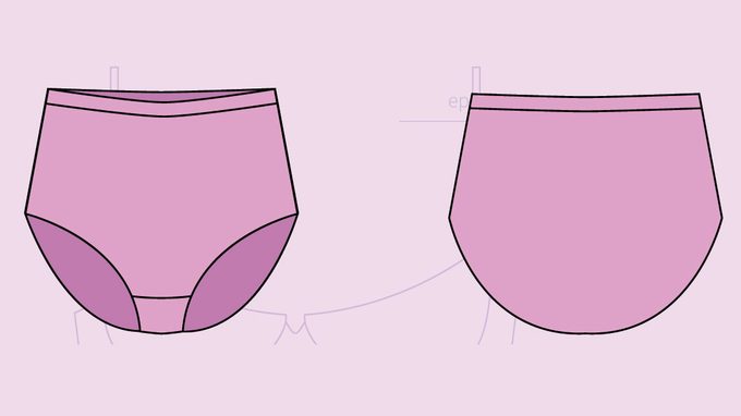 period panties, a sketch of granny panties