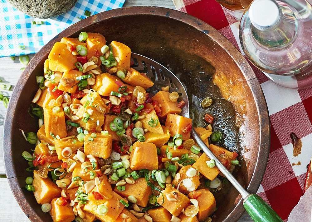 Sweet Potato Salad with Spiced Nuts