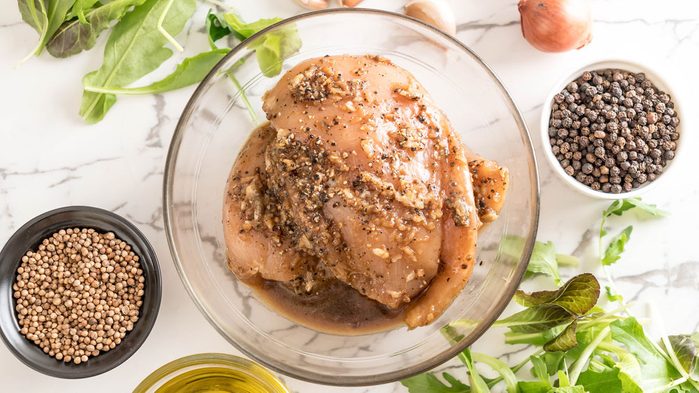 nutrient deficient iron, chicken breasts in marinade