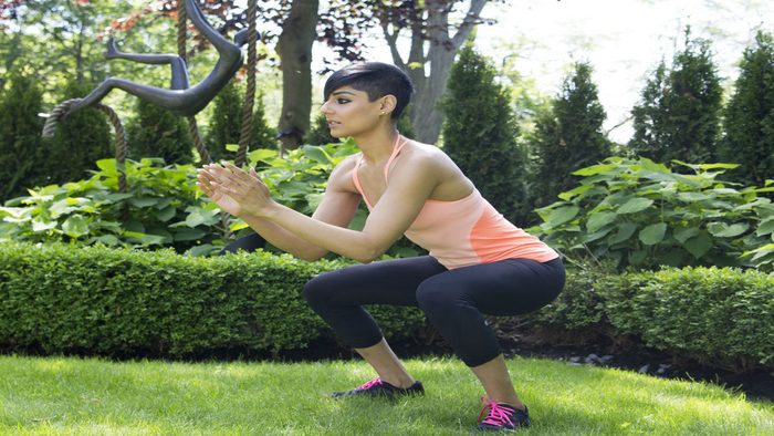 summer backyard workout squat jumps