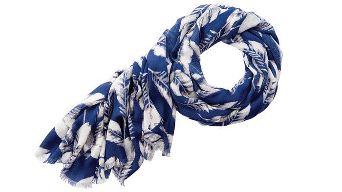 summer blue trends, indigo scarf