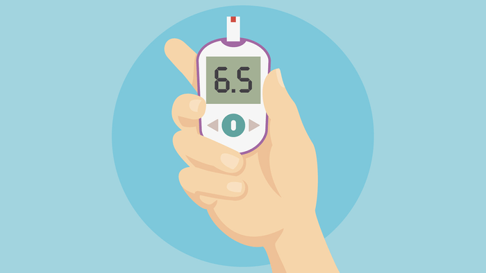 Improve diabetes, an illustration of a blood sugar monitor
