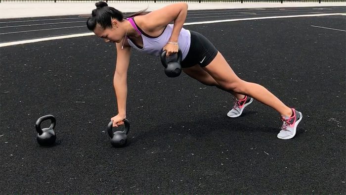 Kettlebell Moves For Abs: Renegade Rows