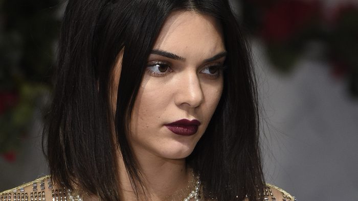 beauty resolution dark lipstick La Perla, as seen on Kendall Jenner