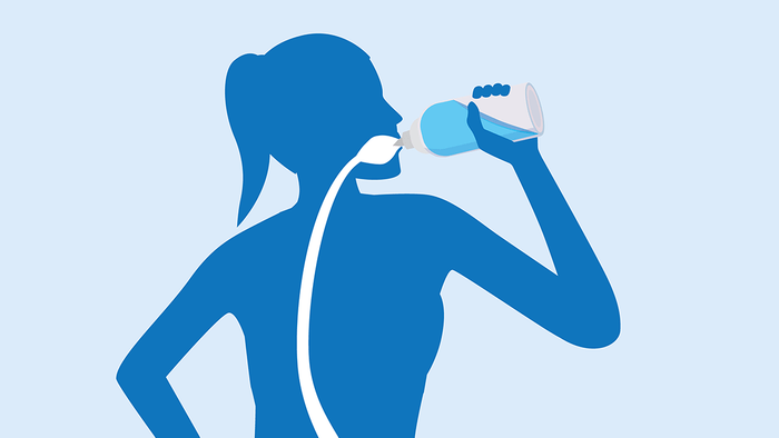 improve diabetes drinking water, illustration of a woman drinking water