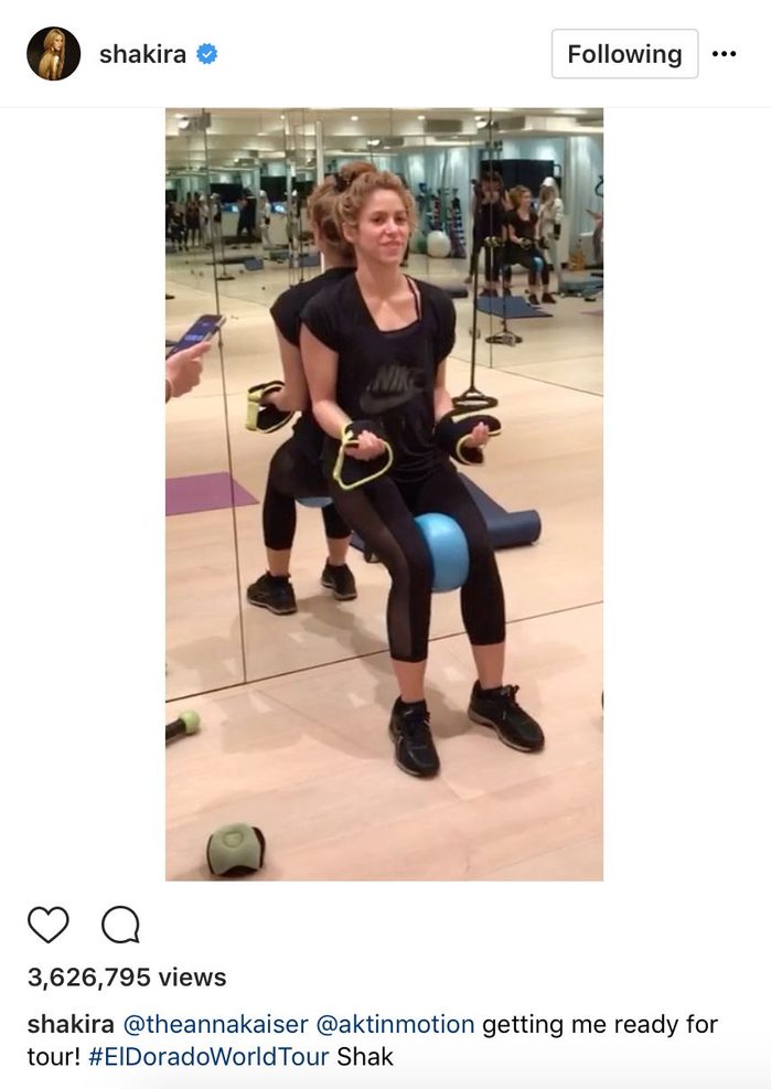 Shakira stays fit with trainer Anna Kaiser