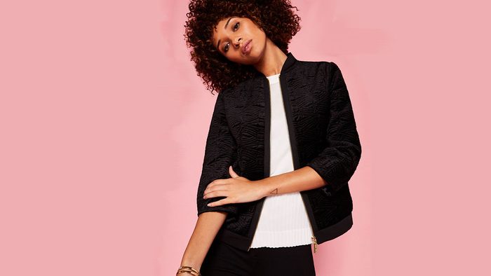 fall jackets 2017 Take Away For those who believe that a black jacket is always the answer, A) know you’re not wrong and B) know that a little texture will go a long way. Here, velvet and quilting (swoon!) create a winner that promises to look amazing whether it’s out at 9am or 9pm. <Product Link data-recalc-dims=