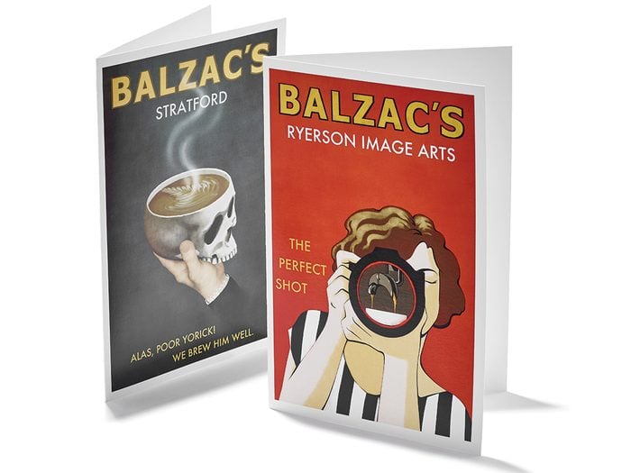 Balzac's Coffee poster and cards