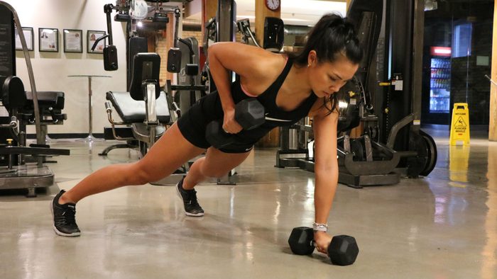 reps workout weights women renegade rows