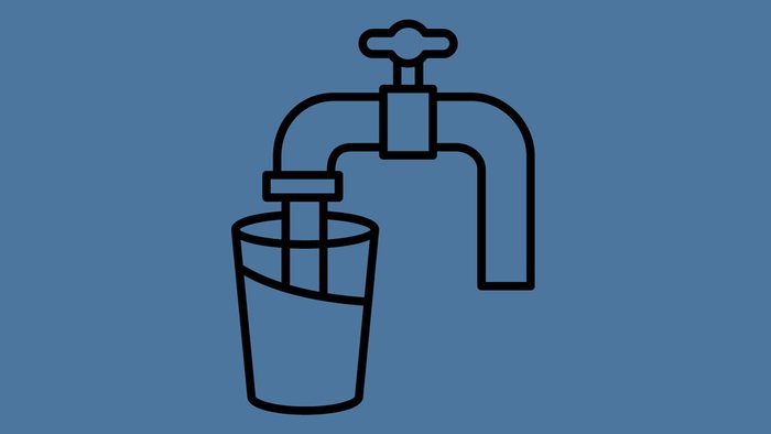 tap water metals, illustration of hot and cold water faucet