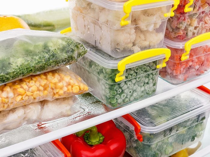 Cooking mistakes, vegetables in fridge in plastic containers
