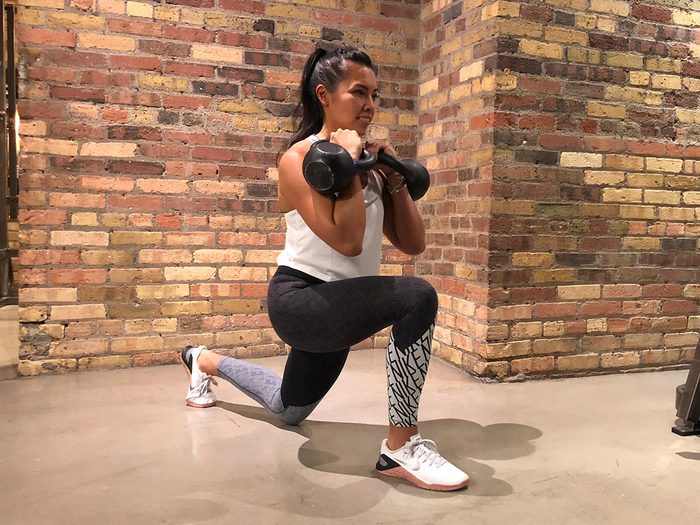 Kettlebell workout with reverse lunges