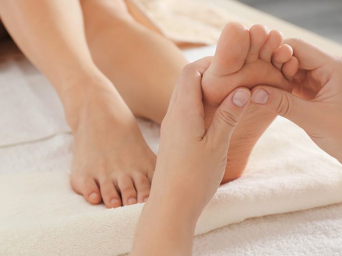 Las Vegas, woman getting foot massage at a spa