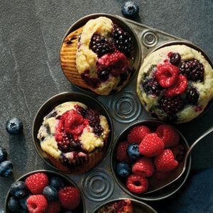 These Triple-Berry Cornmeal Muffins Make On-The-Go Mornings Easy