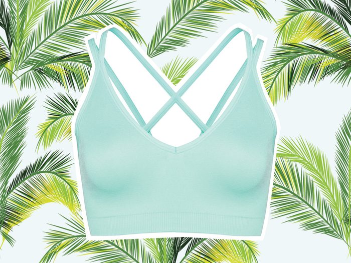 Mint green sports bra to wear on vacation