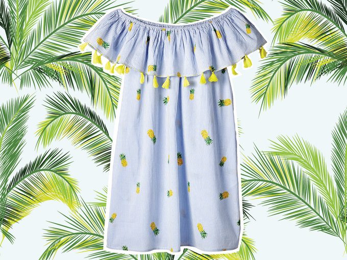 Pineapple print dress for vacation
