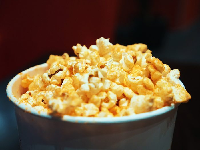 Healthy snacks, bowl of cheese popcorn