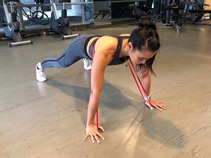 Resistance band workout, Banded push-ups