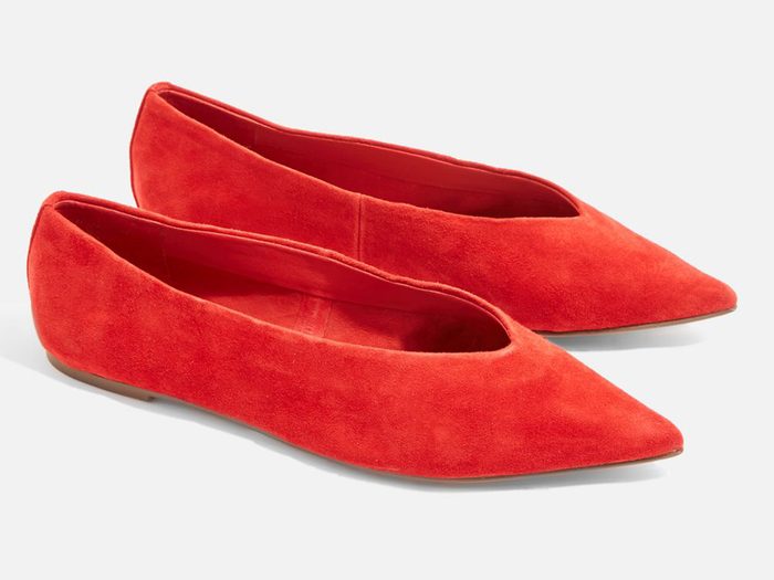 Spring shoes, Red pointed Topshop flats