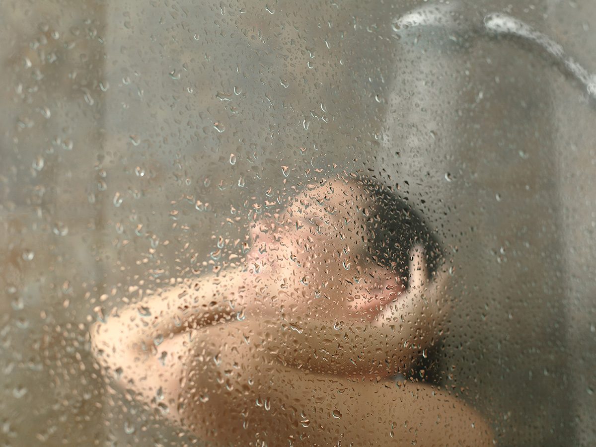 eczema, woman in hot shower