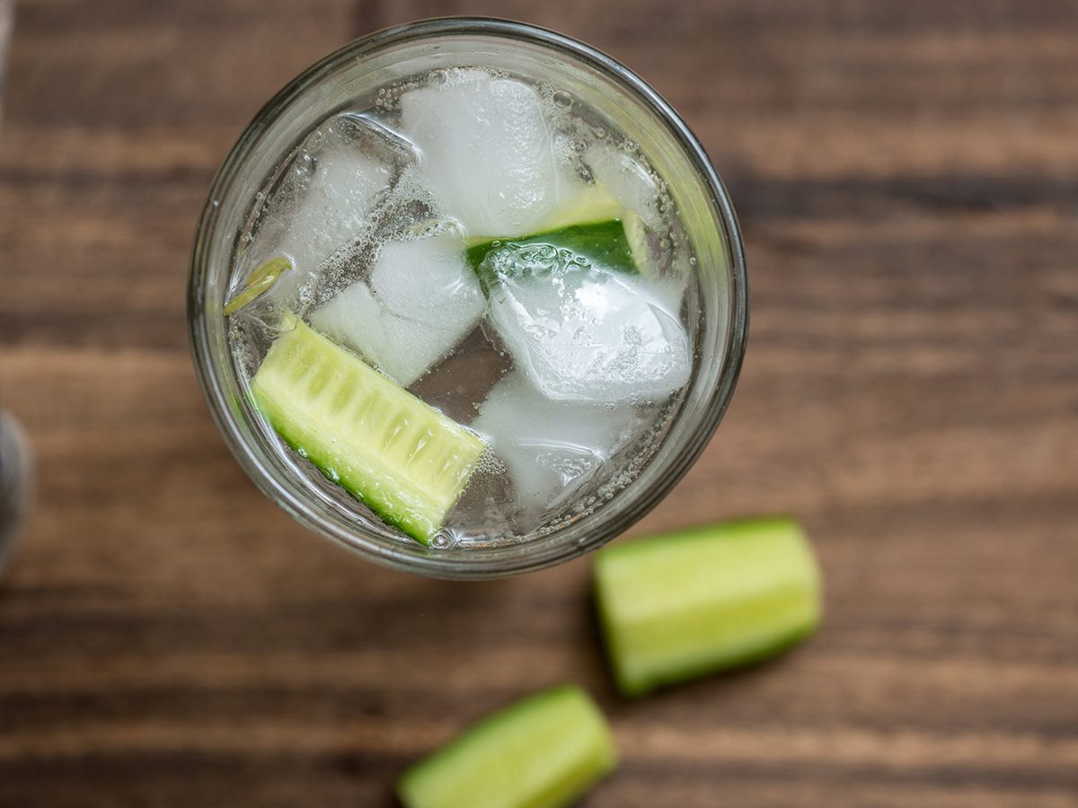 Extreme weight loss, a glass of cucumber water