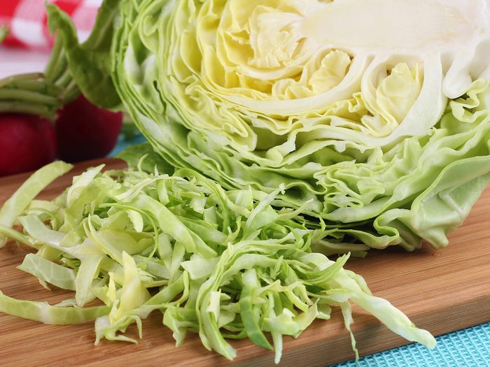 Healthy foods, sliced cabbage