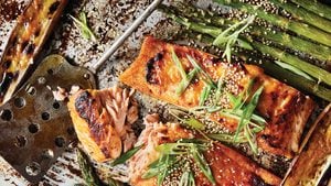 Make This Miso-Glazed Baked Salmon and Eggplant Dinner For Two