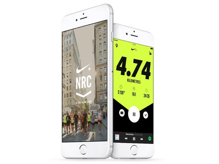Nike Run Club app displayed on a phone