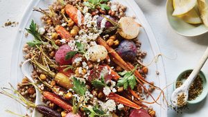 A Roasted Carrot, Radish & Crispy Chickpea Salad That’s Party-Worthy