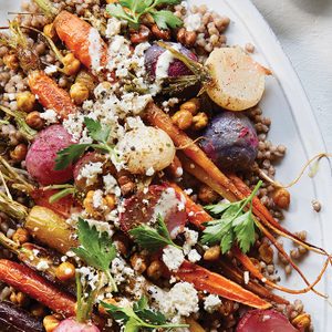 A Roasted Carrot, Radish & Crispy Chickpea Salad That’s Party-Worthy