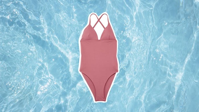 Swimwear for Body Shapes, pink one-piece swimsuit