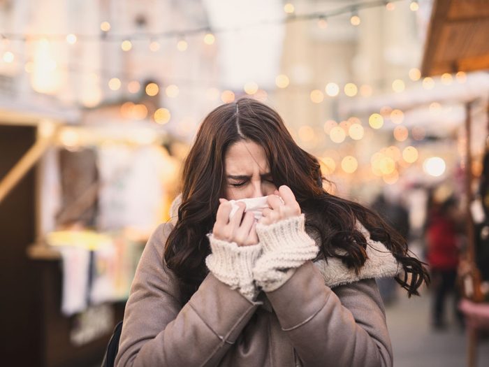 woman cough cold flu