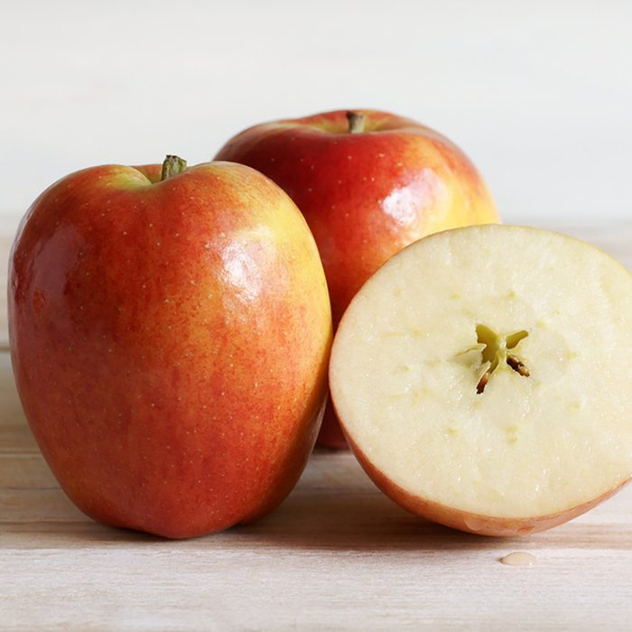 Jazz Apples or cultivar Malus Domestica Scifresh a hybrid of Royal Gala and Braeburn developed in New Zealand
