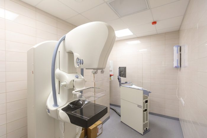 Modern mammography x-ray machine in laboratory for screening breast cancer.
