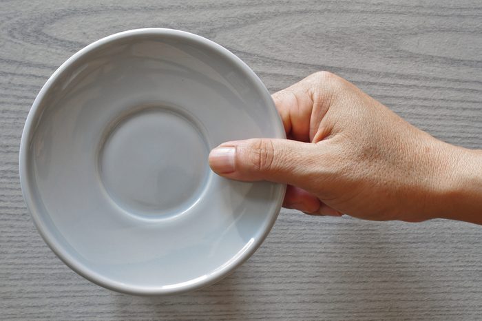 saucer in hand