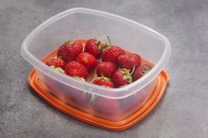 Strawberries in a tupperware