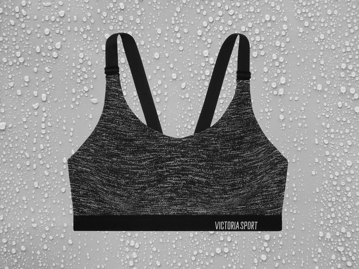 2 Victoria’s Secret “ Victoria Sport” Bras -Wht/Blk Stripes,GryCheetah