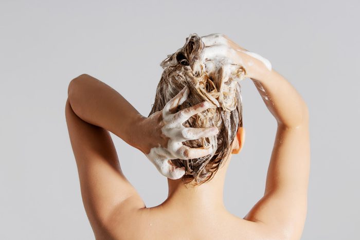 woman shampoo wash hair