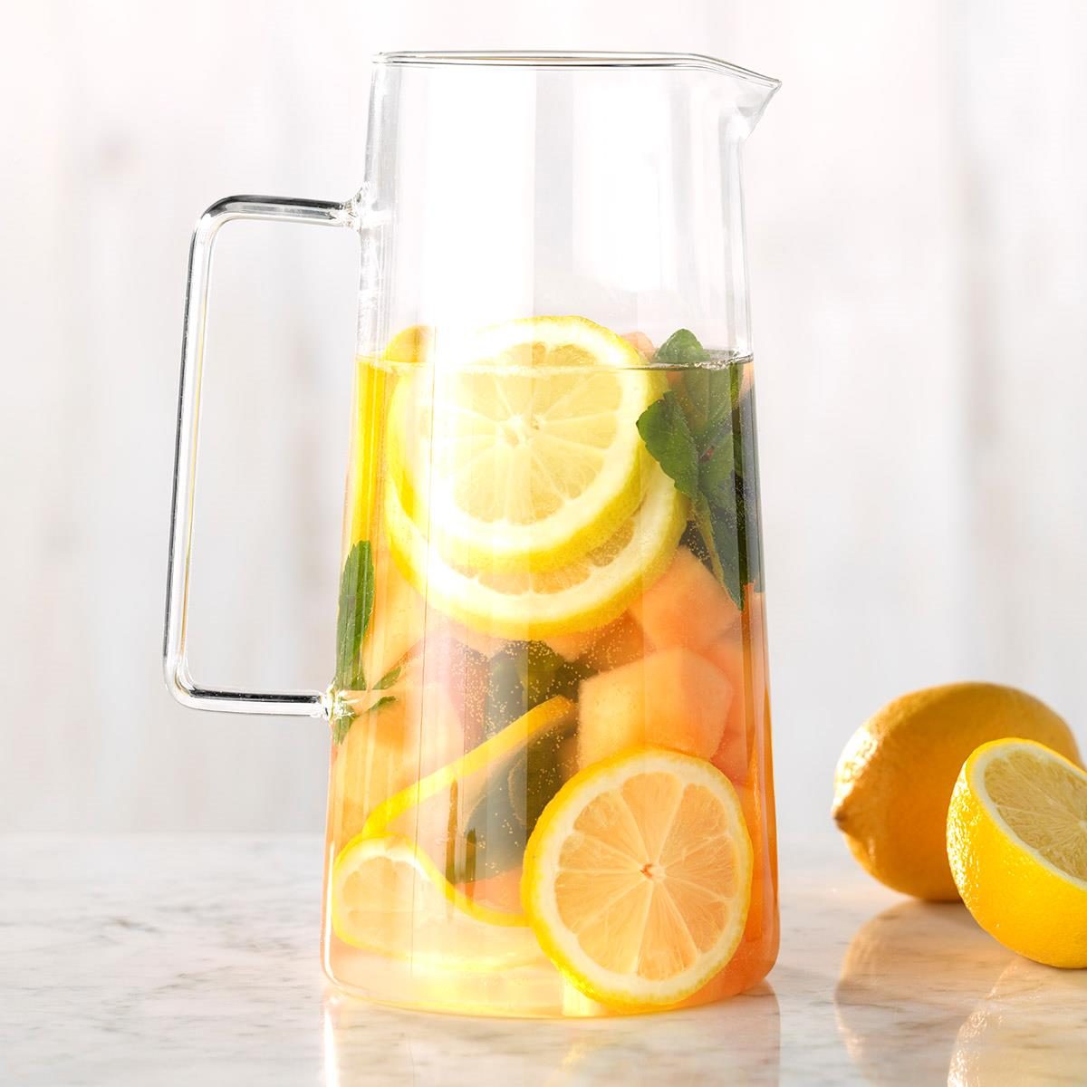 Cantaloupe, Mint and Lemon Infused Water